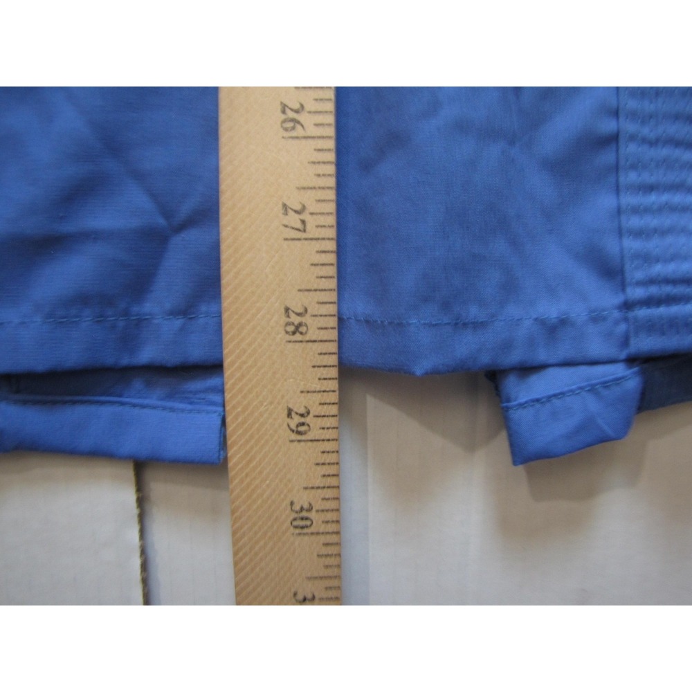 Omega Fashion Shirt Mens Small Blue Short Sleeve Guayabera Cuban Embroidered - Picture 7 of 7